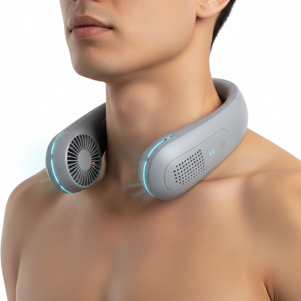 Soft Melt Neck Cooling Fan wearable hands-free rechargeable fan
