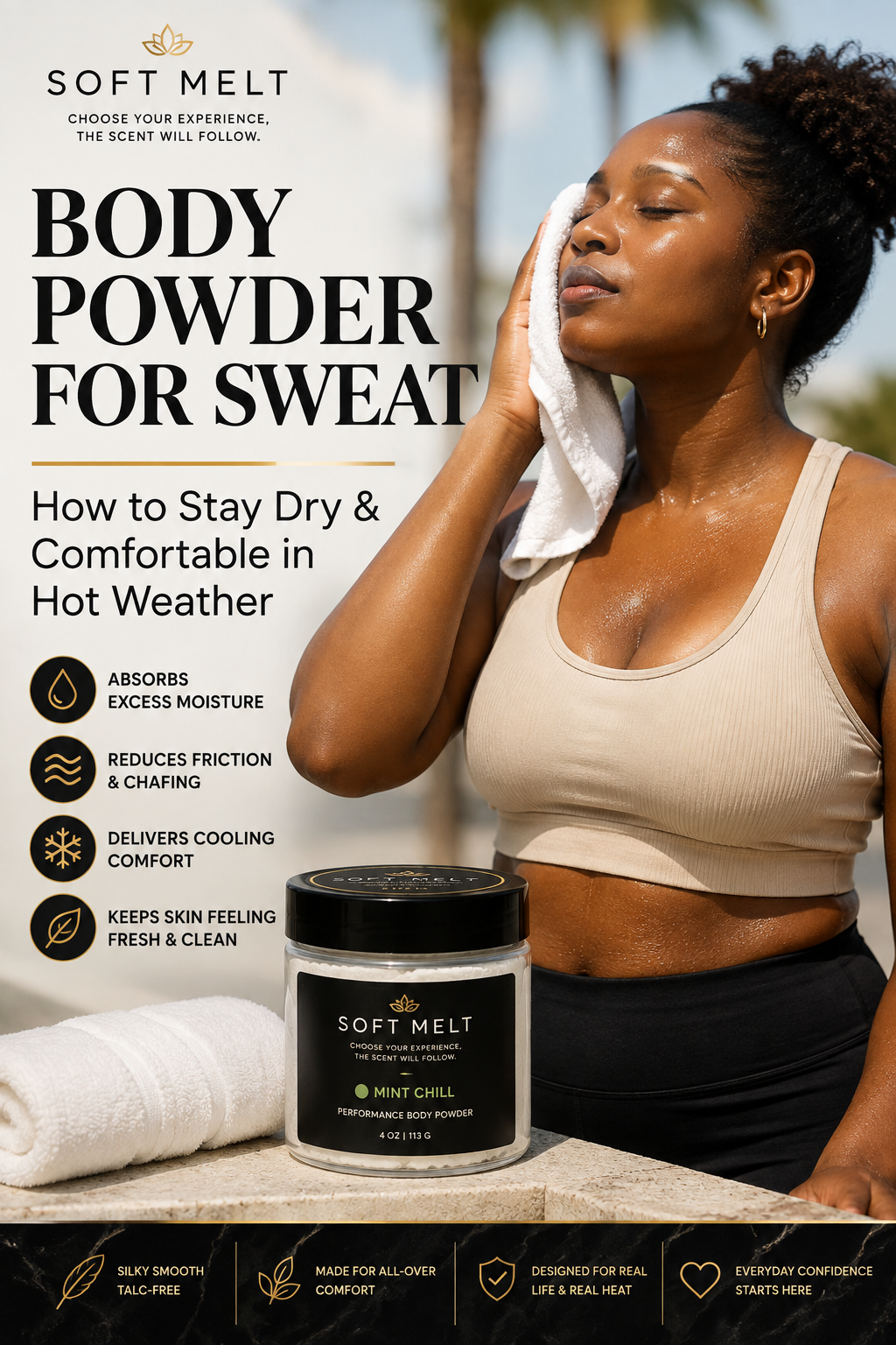 Sweat and hot weather can make staying comfortable a challenge.