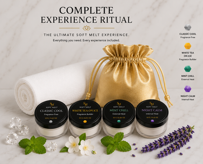 All Four 4oz size Scents+ 1 cool towel + 7 pocket towels + Black travel bag