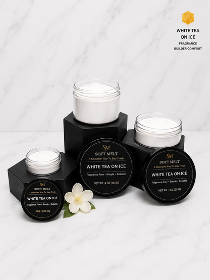 White Tea on Ice — Silky Body Powder for Fragrance Layering 🟡
