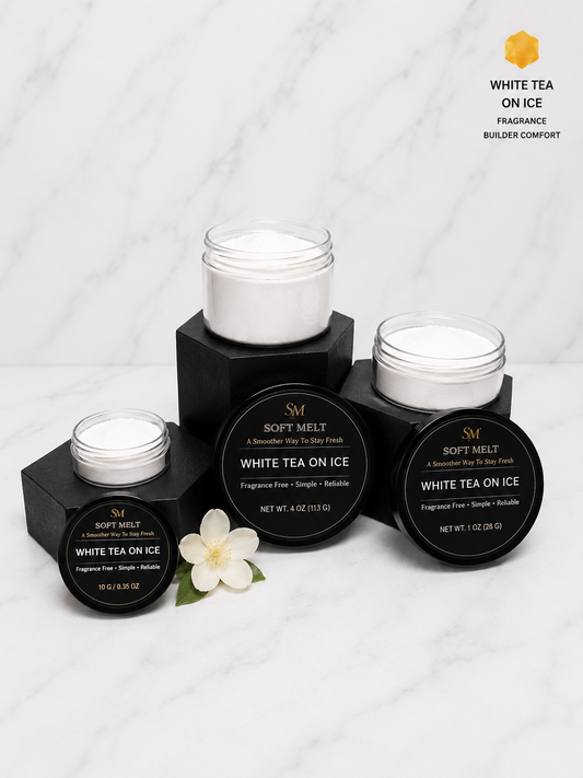White Tea on Ice — Silky Body Comfort Powder for Everyday Luxury 🟡
