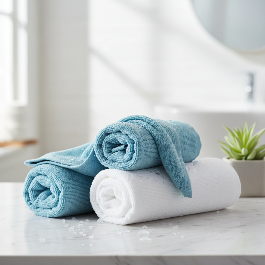 Soft Melt Cooling Towels 3 Pack reusable instant cooling towels in blue and white
